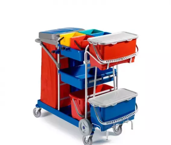 WÓZEK DO TRANSPORTU WIADER TOP-DOWN METALOWY POWLEKANY POWŁOKĄ RILSAN KOŁA 170MM WIADRA 10L I 20L