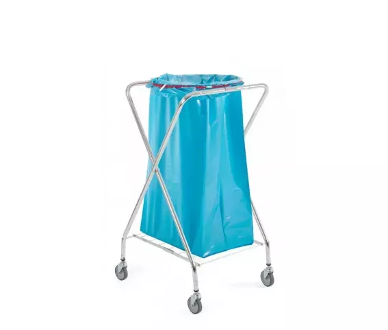 FILMOP 8070 WÓZEK NA ODPADY CHROMOWANY Z OKRĄGŁYM UCHWYTEM DO WORKA 120L