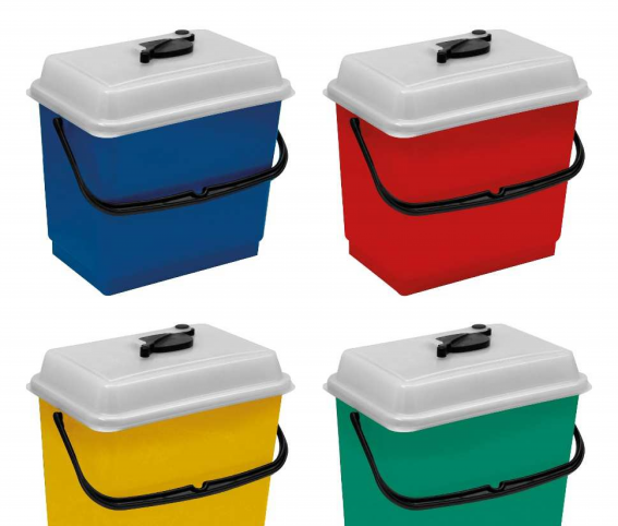 WIADRO Z POKRYWĄ HERMETYCZNĄ 4L CZERWONE FIL MONOROLL SYSTEM