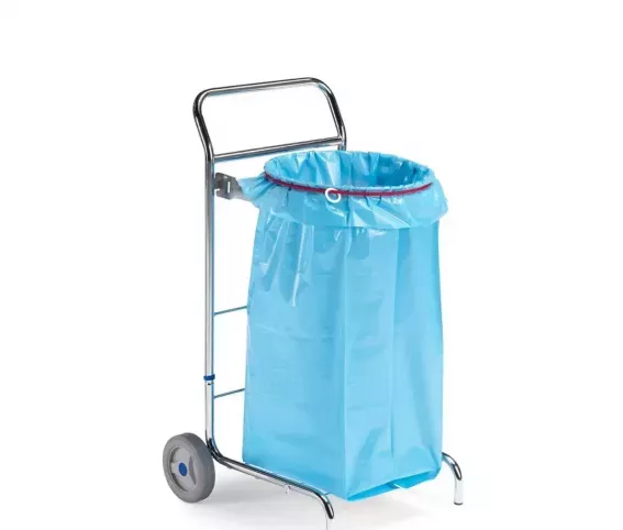 FILMOP 8076 CHROMOWANY WÓZEK Z OKRĄGŁYM UCHWYTEM DO WORKÓW 120L