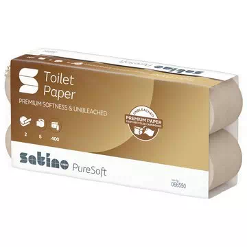 066550 SATINO PURE SOFT PAPIER TOALETOWY MAŁA ROLKA 2 WAR. DŁ. 44 M 8 ROLEK