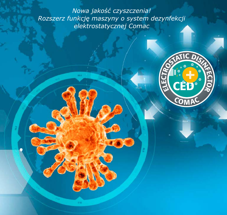 Nowa jakoś czyszczenia! Rozszerz funkcję maszyny o system dezyfekcji elektrostatycznej Comac
